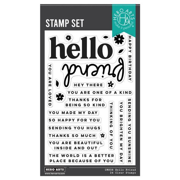 Hero Arts - You've Got a Friend Collection - Clear Stamps - Hello Friend-ScrapbookPal