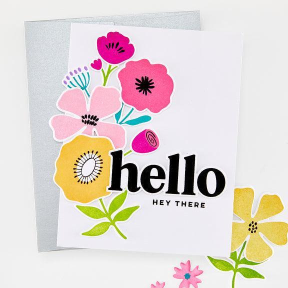 Hero Arts - You've Got a Friend Collection - Stamp &amp; Cut - Abstract Floral-ScrapbookPal