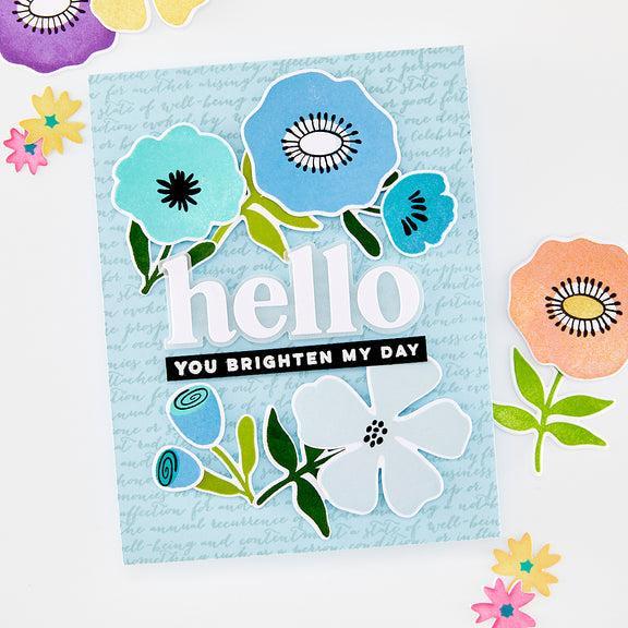 Hero Arts - You've Got a Friend Collection - Stamp &amp; Cut - Abstract Floral-ScrapbookPal