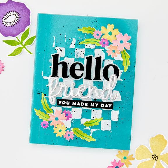 Hero Arts - You've Got a Friend Collection - Stencils - Bitty Floral-ScrapbookPal