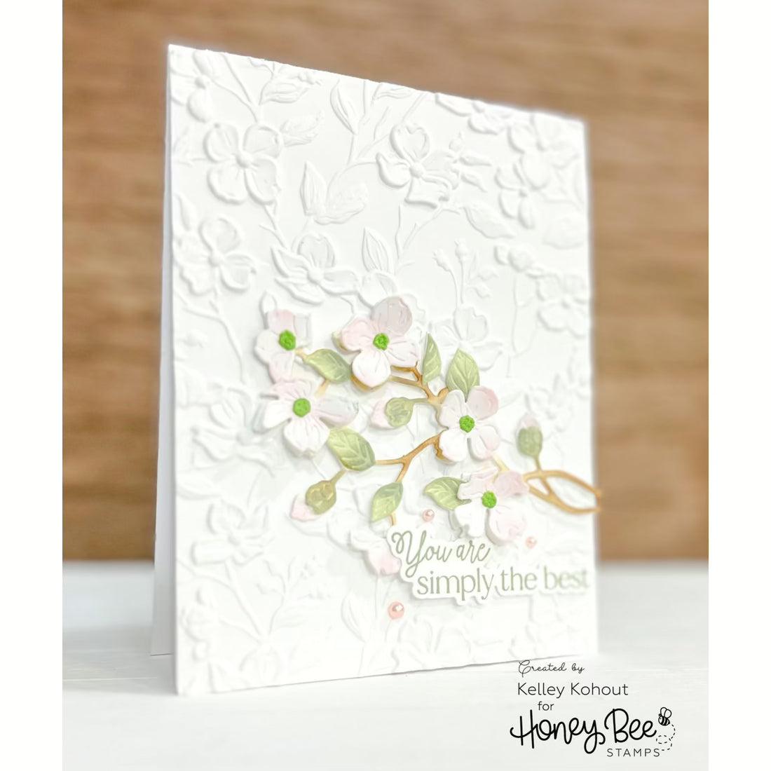 Honey Bee Stamps - 3D Embossing Folder - Dogwood Blooms-ScrapbookPal