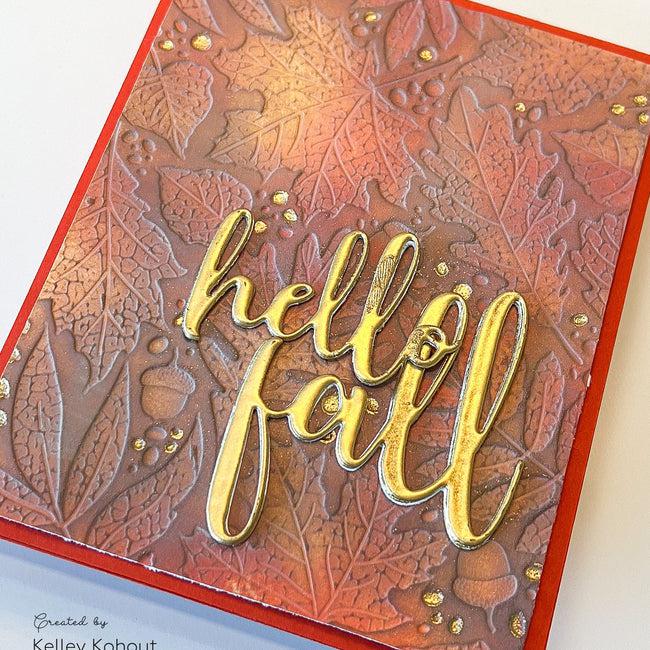 Honey Bee Stamps - 3D Embossing Folder - Fall Leaves-ScrapbookPal
