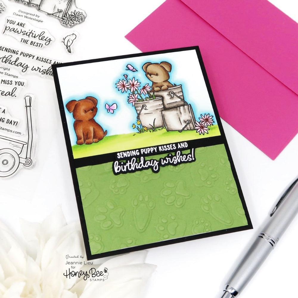 Honey Bee Stamps - 3D Embossing Folder - Paw Prints-ScrapbookPal