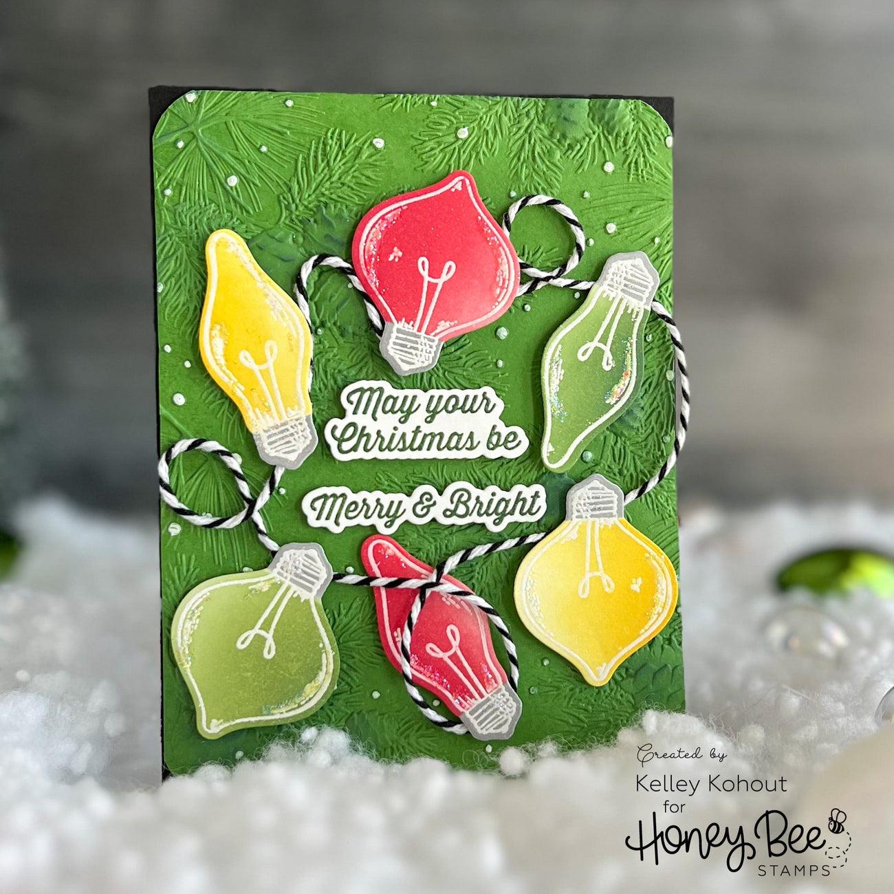 Honey Bee Stamps - 3D Embossing Folder - Snowy Pines-ScrapbookPal
