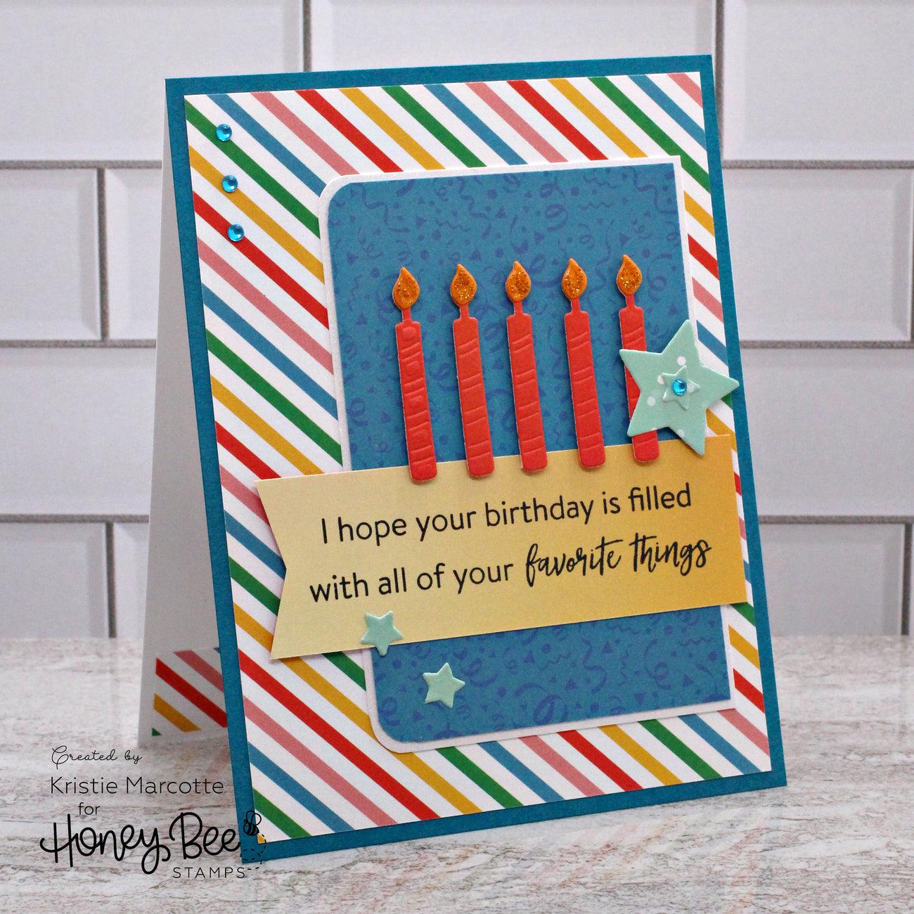 Honey Bee Stamps - Clear Stamps - Birthday Wishes-ScrapbookPal