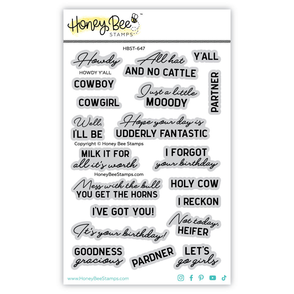 Honey Bee Stamps - Clear Stamps - Howdy Y'all-ScrapbookPal