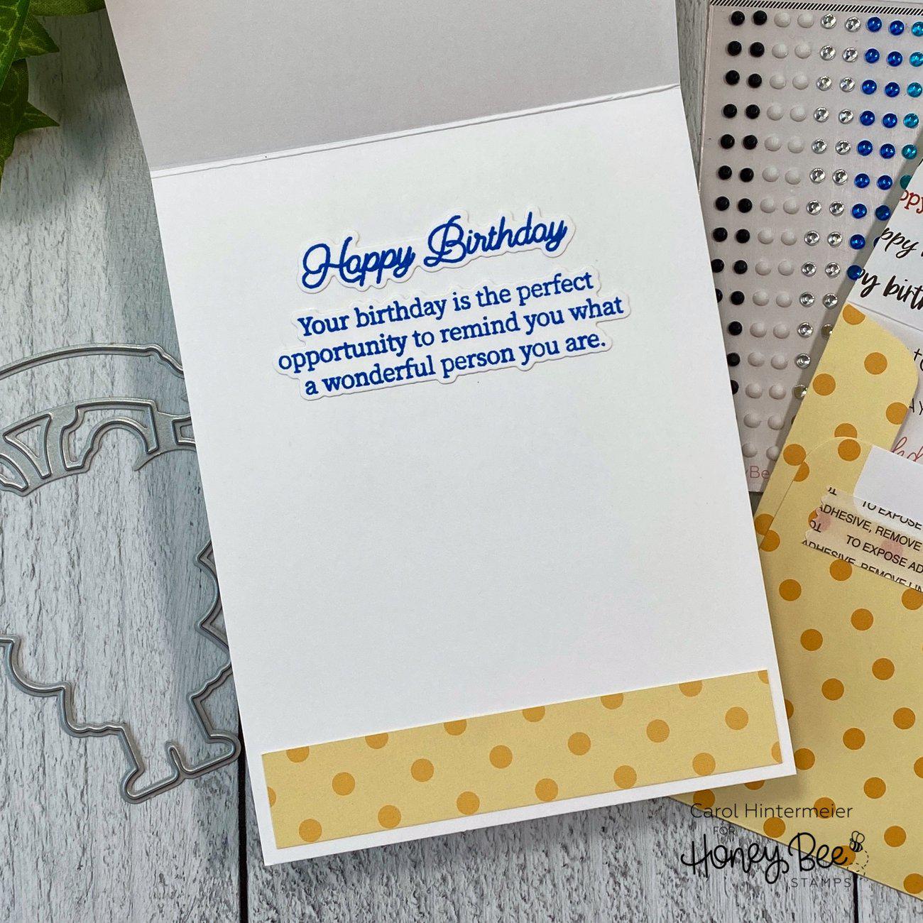 Honey Bee Stamps - Clear Stamps - Inside: Birthday Sentiments-ScrapbookPal