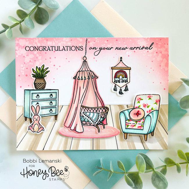 Honey Bee Stamps - Clear Stamps - Inside: Welcome Baby Sentiments-ScrapbookPal