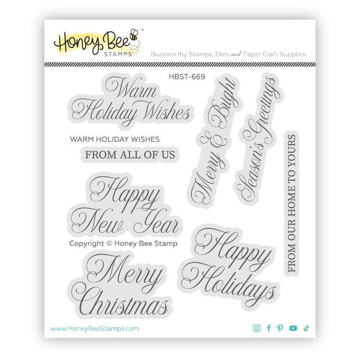Honey Bee Stamps - Clear Stamps - Warm Holiday Wishes-ScrapbookPal