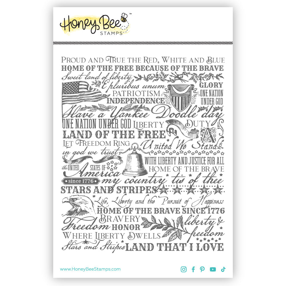 Honey Bee Stamps - Cling Stamps - Land of The Free-ScrapbookPal