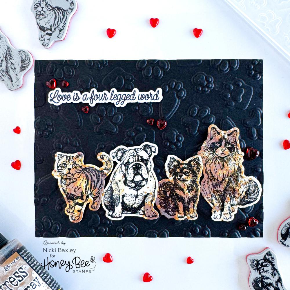 Honey Bee Stamps - Cling Stamps - Paws &amp; Purrs-ScrapbookPal