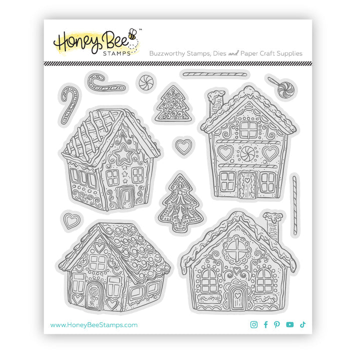 Honey Bee Stamps - Cling Stamps - Peppermint Village-ScrapbookPal