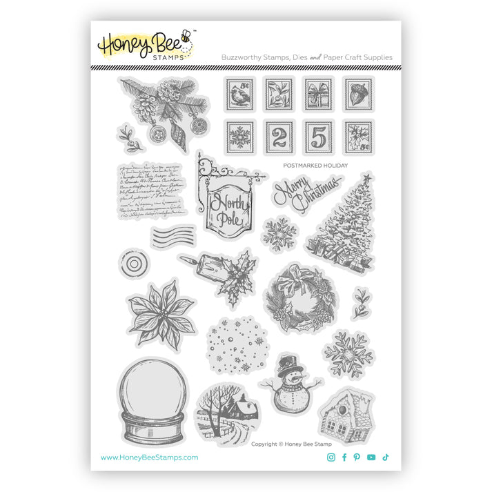 Honey Bee Stamps - Cling Stamps - Postmarked: Holiday-ScrapbookPal
