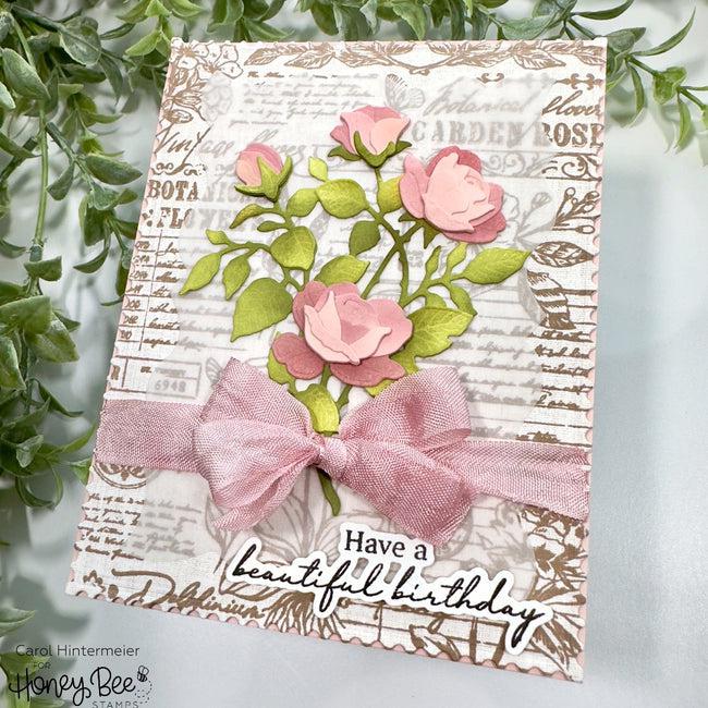 Honey Bee Stamps - Cling Stamps - Vintage Flora-ScrapbookPal