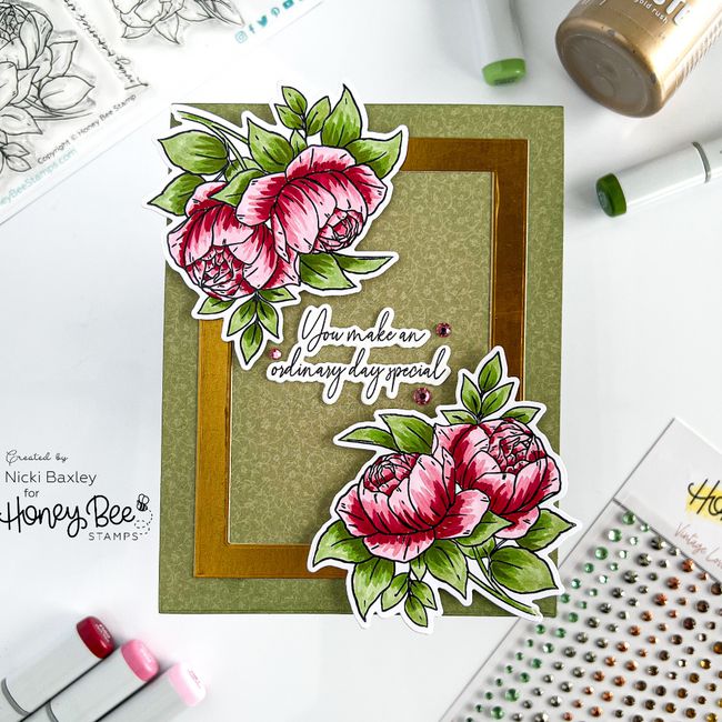 Honey Bee Stamps - Gem Stickers - Vintage Love-ScrapbookPal