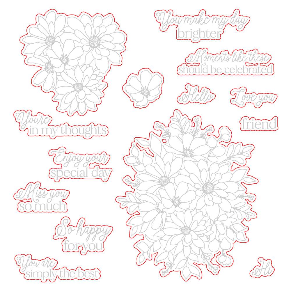 Honey Bee Stamps - Honey Cuts - Daisy Layers Bouquet-ScrapbookPal