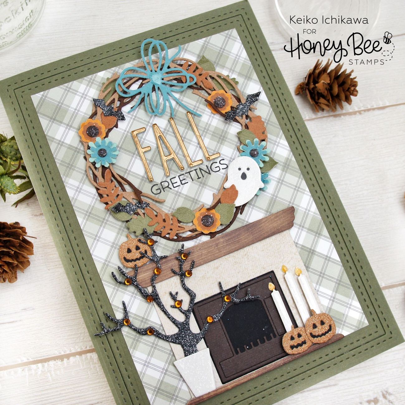 Honey Bee Stamps - Honey Cuts - Grapevine Wreath-ScrapbookPal