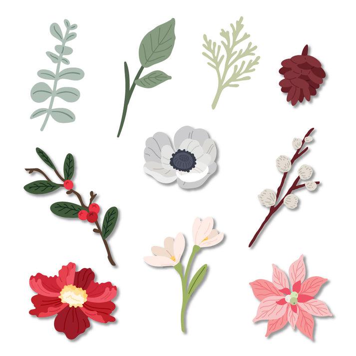 Honey Bee Stamps - Honey Cuts - Lovely Layers: Mini Holiday Florals-ScrapbookPal