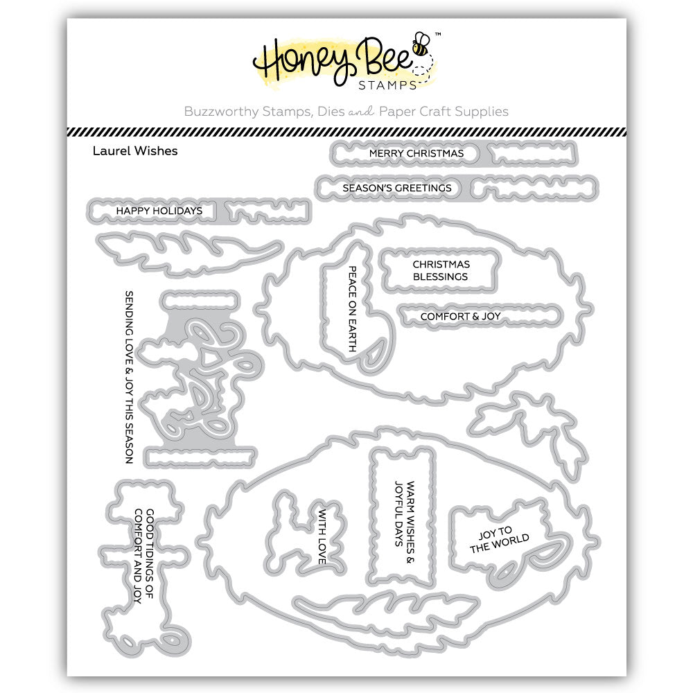 Honey Bee Stamps - Laurel Wishes - Honey Cuts Coordinating Dies-ScrapbookPal