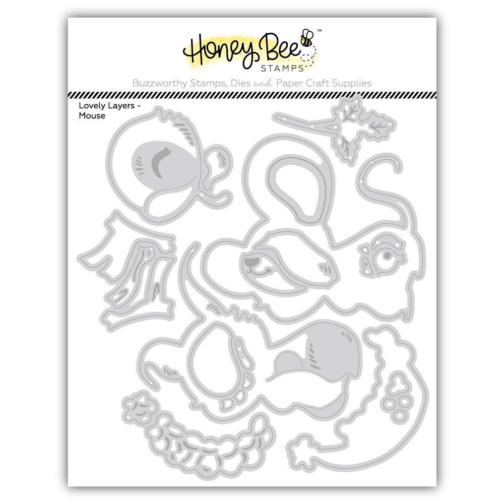 Honey Bee Stamps - Lovely Layers: Cute Mouse - Honey Cuts Stand-Alone Dies-ScrapbookPal