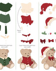 Honey Bee Stamps - Lovely Layers: Teddy Bear Holiday Add-On - Honey Cuts Stand-Alone Dies-ScrapbookPal