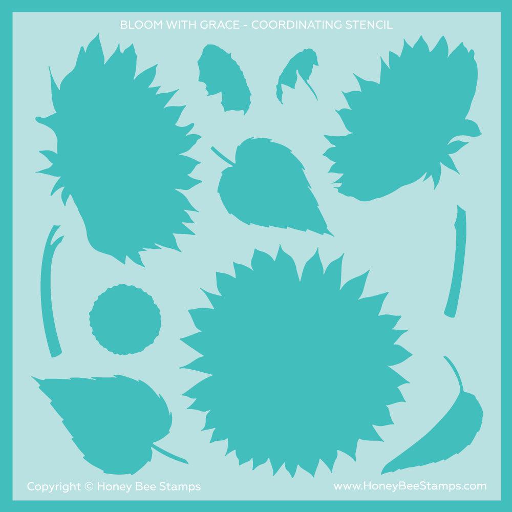 Honey Bee Stamps - Stencils - Bloom With Grace-ScrapbookPal