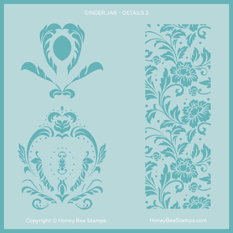 Honey Bee Stamps - Stencils - Ginger Jar Detail-ScrapbookPal