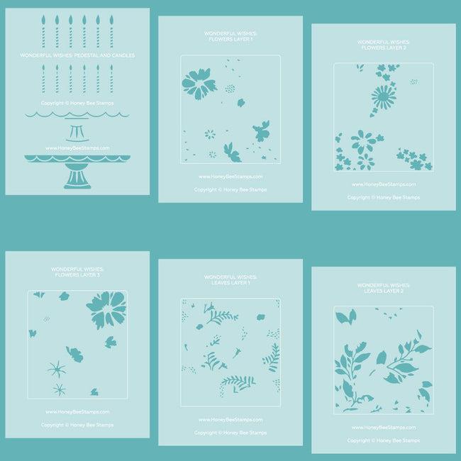 Honey Bee Stamps - Stencils - Wonderful Wishes-ScrapbookPal