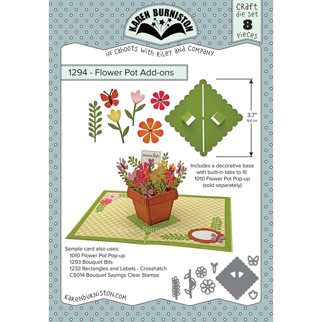 Karen Burniston - Dies - Flower Pot Add-ons-ScrapbookPal