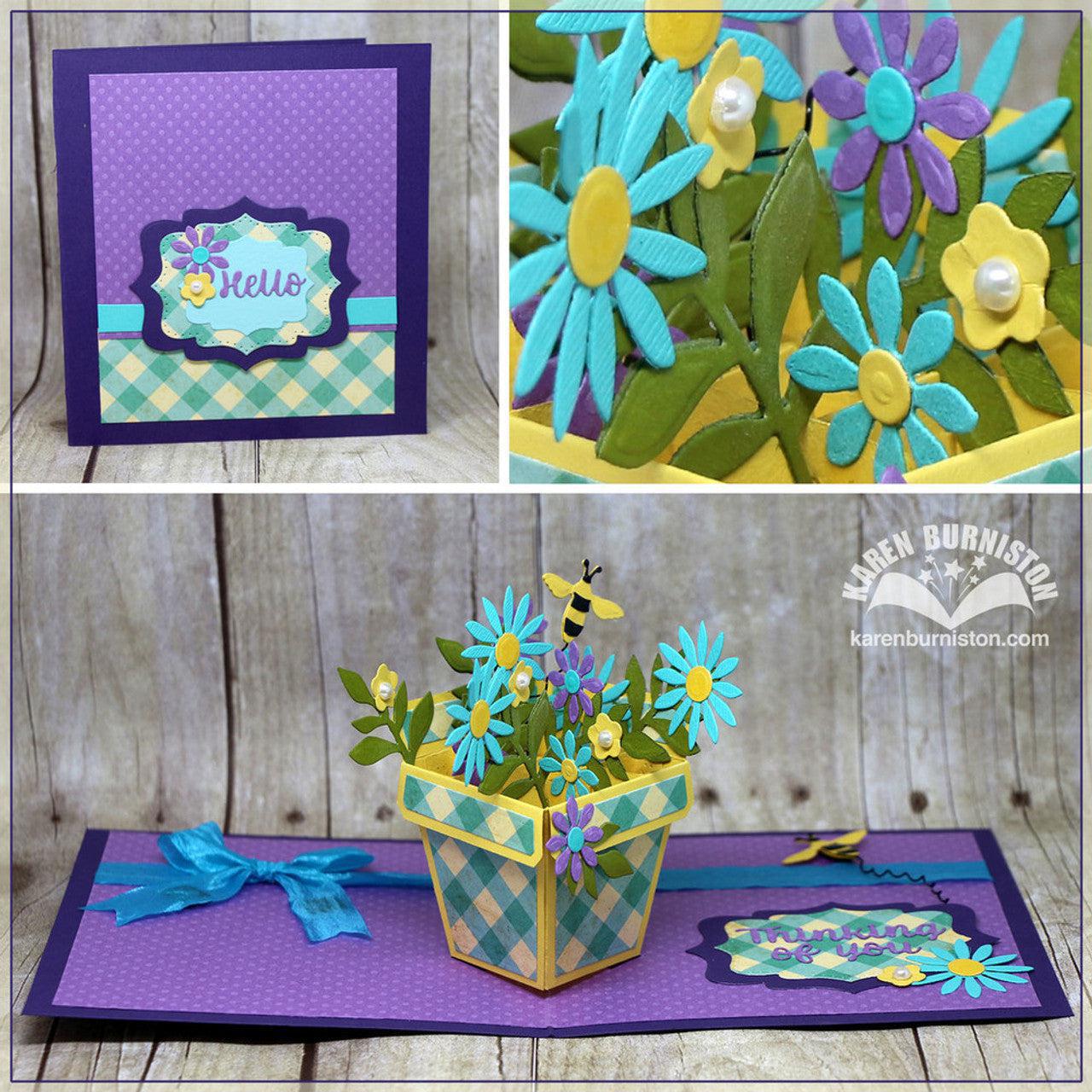 Karen Burniston - Dies - Flower Pot Pop-up-ScrapbookPal