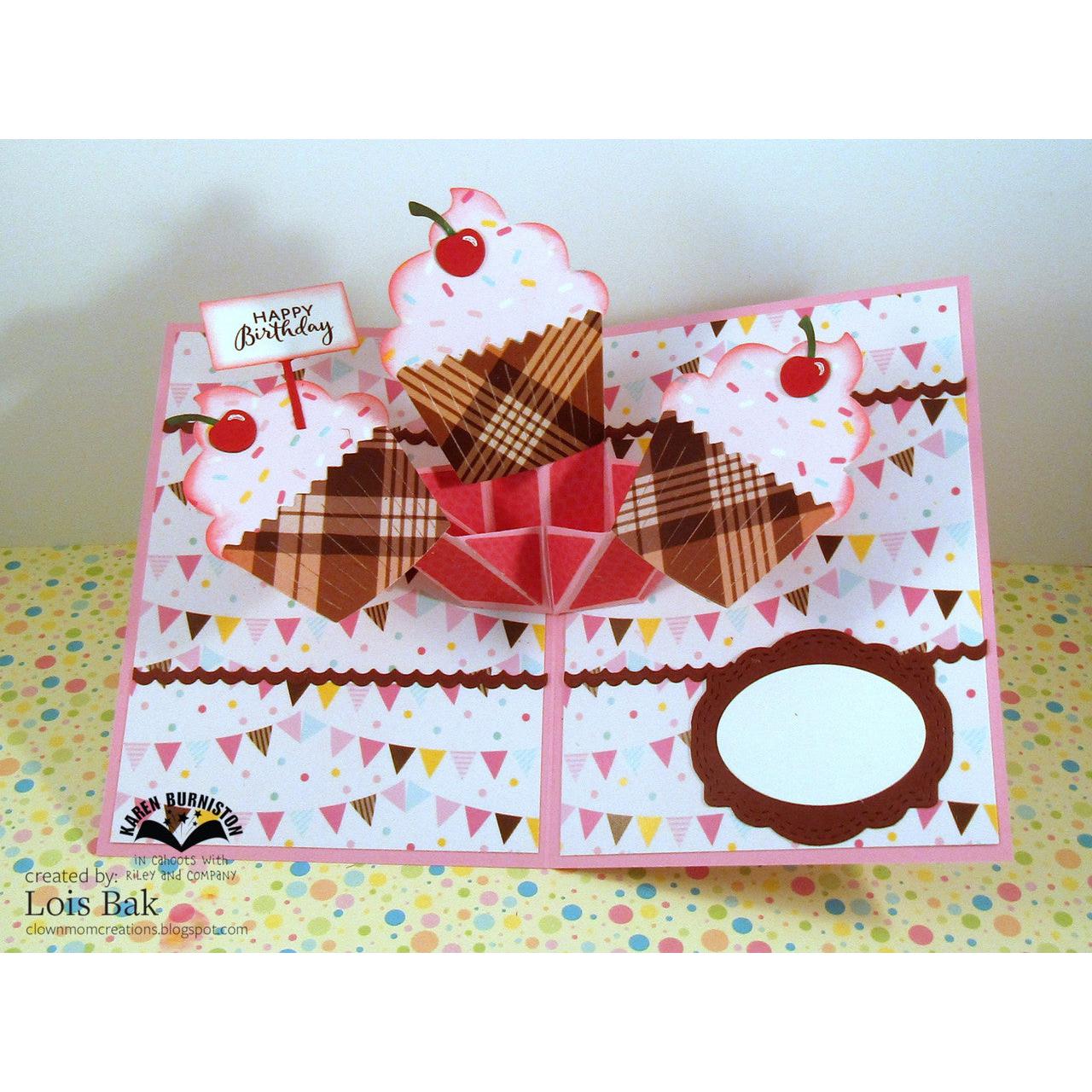 Karen Burniston - Dies - Triple Platform Pop-up-ScrapbookPal