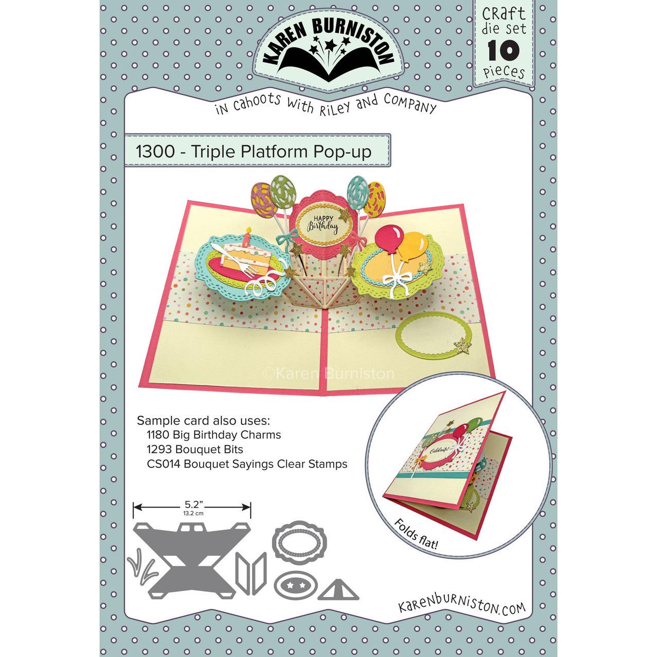 Karen Burniston - Dies - Triple Platform Pop-up-ScrapbookPal