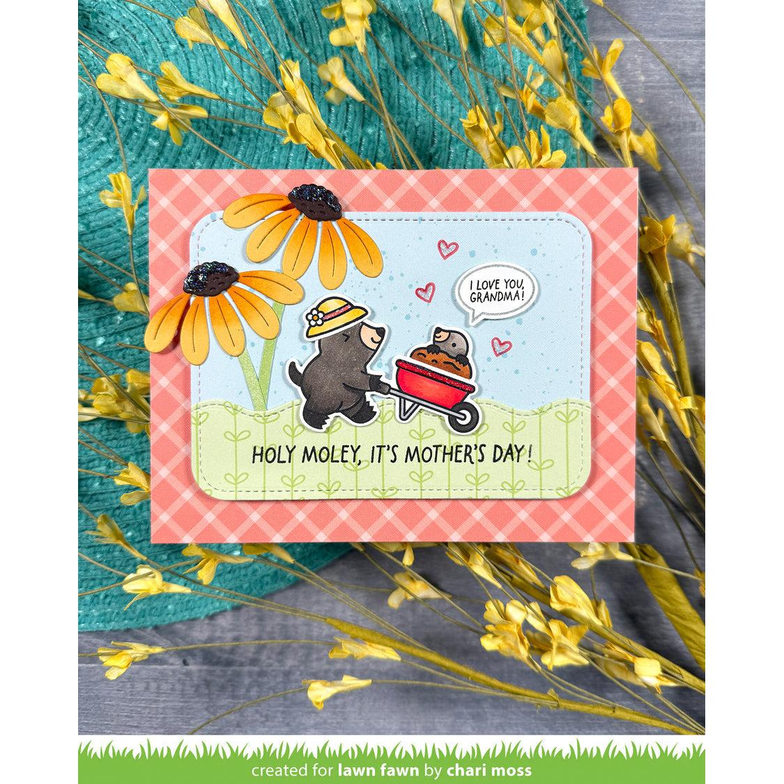 Lawn Fawn - Clear Stamps - A Mole Lot of Flowers-ScrapbookPal