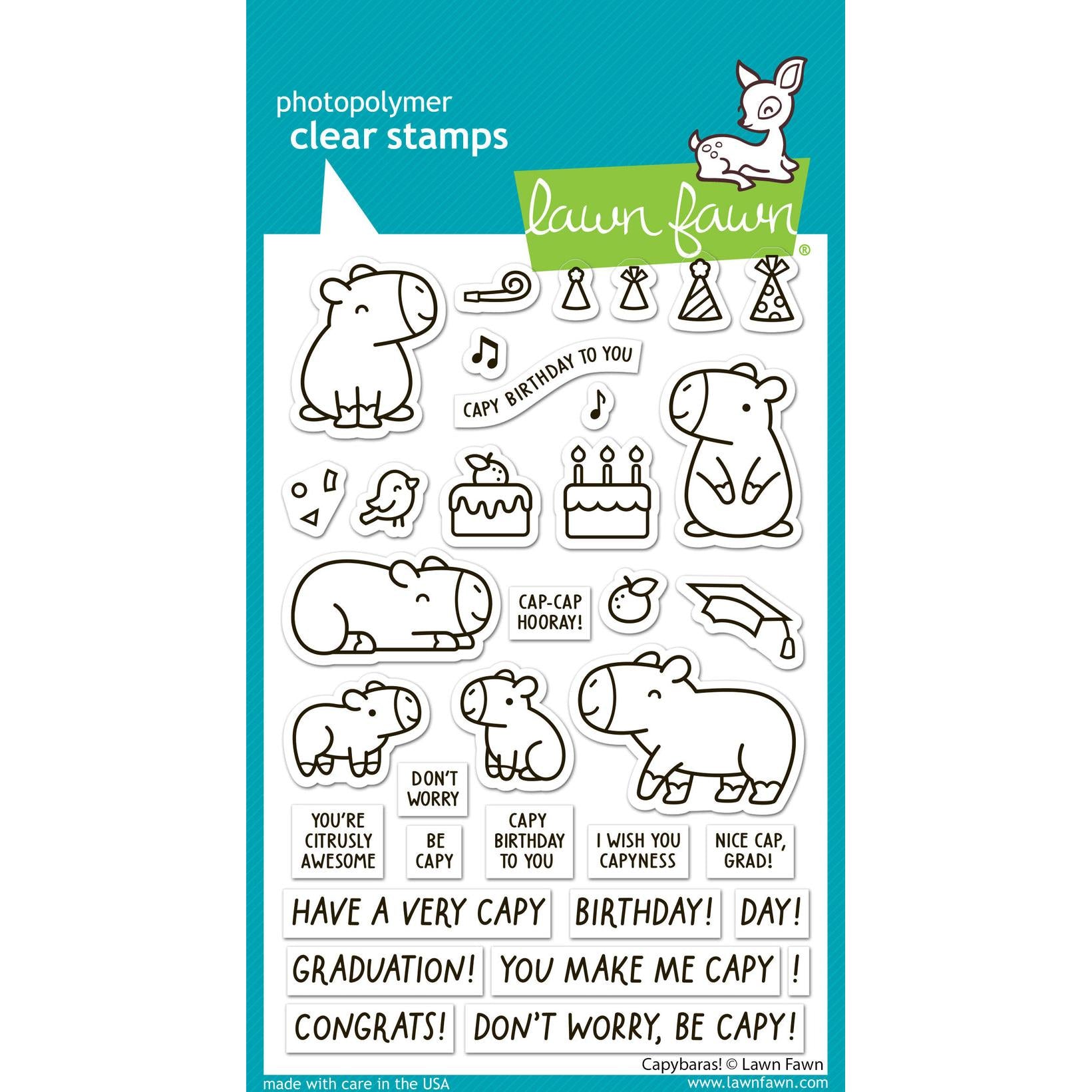Lawn Fawn - Clear Stamps - Capybaras!-ScrapbookPal