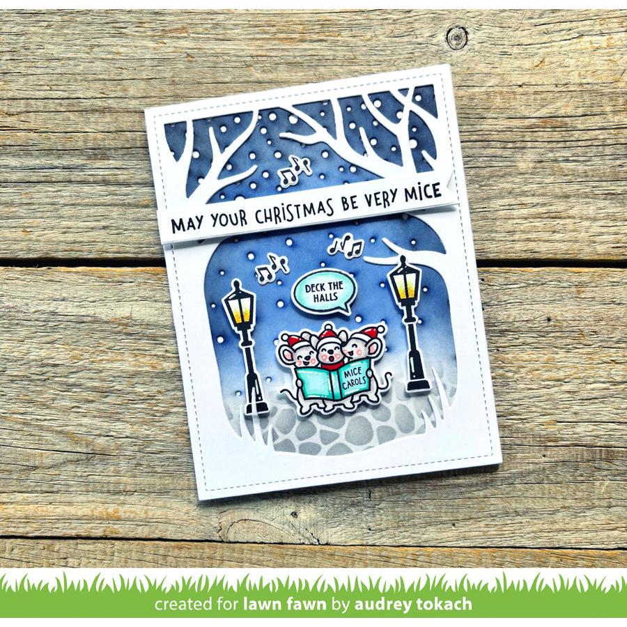 Lawn Fawn - Coloring Stencils - Caroling Mice-ScrapbookPal
