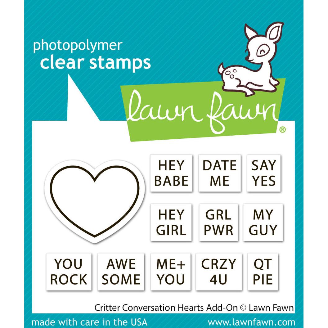 Lawn Fawn - Clear Stamps - Critter Conversation Hearts Add-On-ScrapbookPal