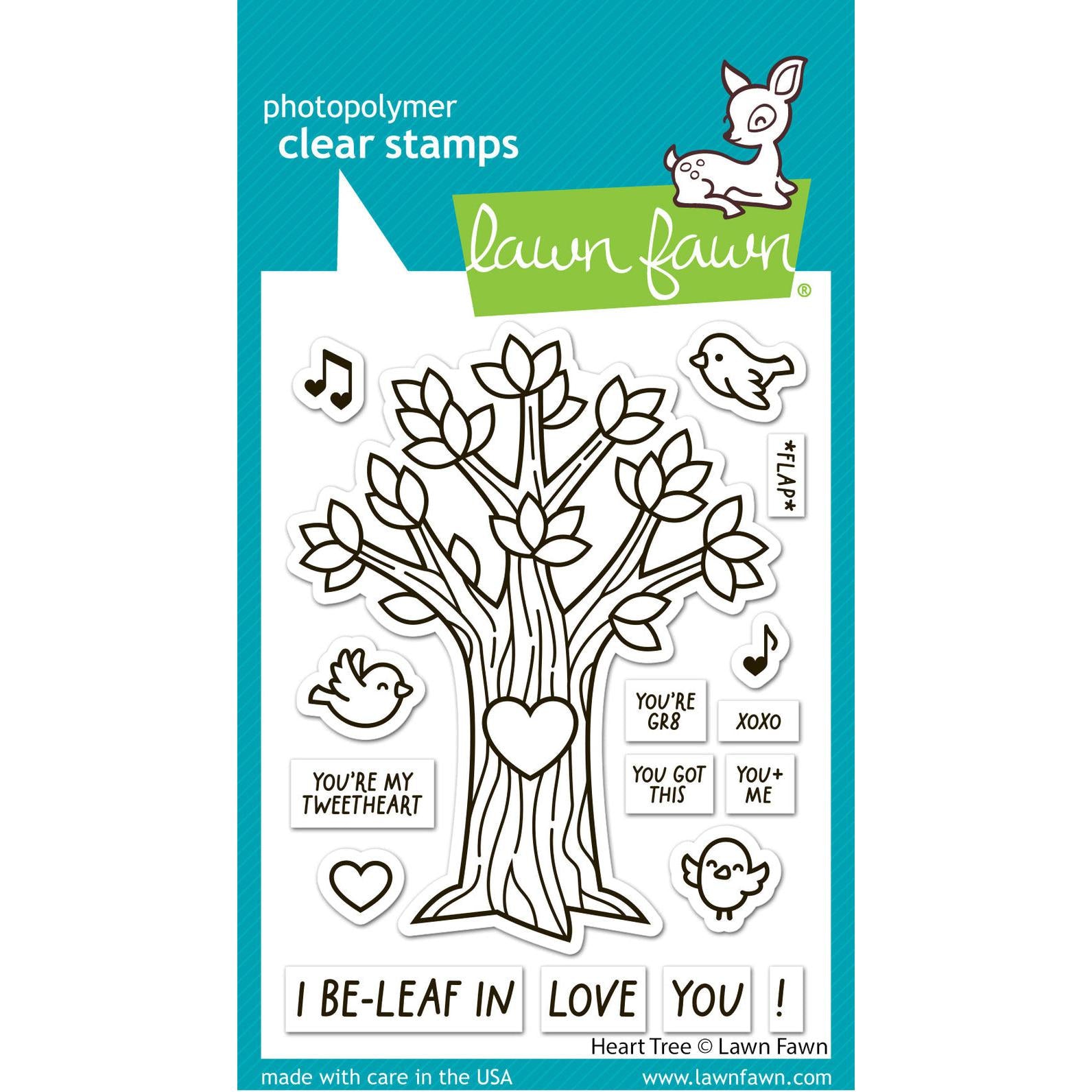 Lawn Fawn - Clear Stamps - Heart Tree-ScrapbookPal