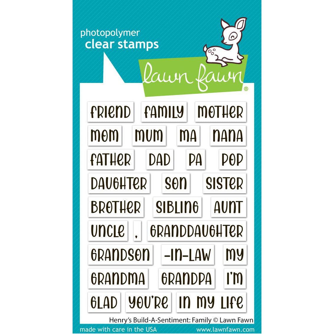 Lawn Fawn - Clear Stamps - Henry's Build-A-Sentiment: Family-ScrapbookPal