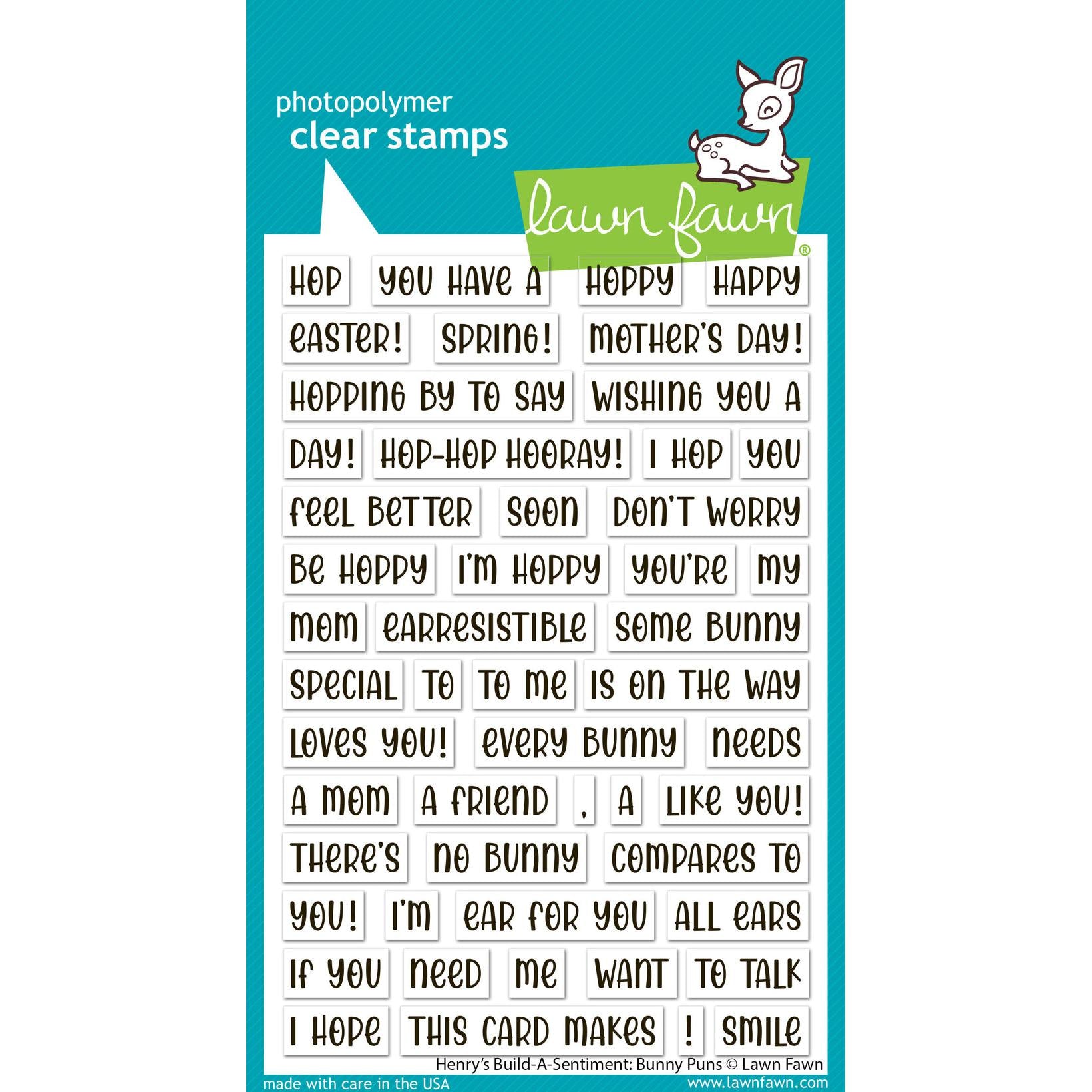 Lawn Fawn - Clear Stamps - Henry's Build-A-Sentiment: Bunny Puns-ScrapbookPal