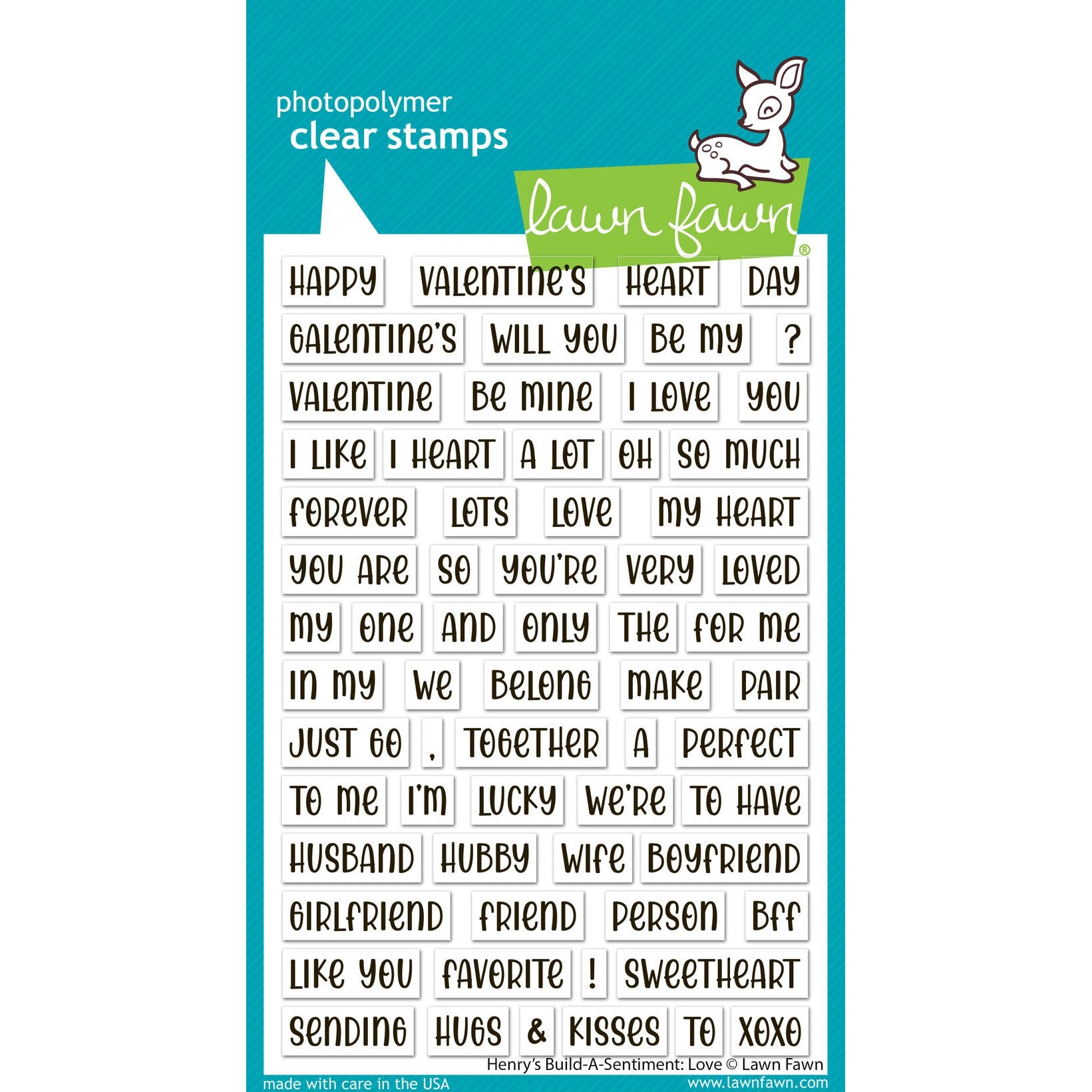 Lawn Fawn - Clear Stamps - Henry's Build-A-Sentiment: Love-ScrapbookPal