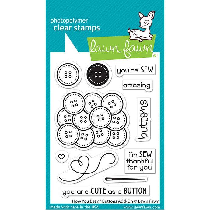 Lawn Fawn - Clear Stamps - How You Bean? Buttons Add-On-ScrapbookPal