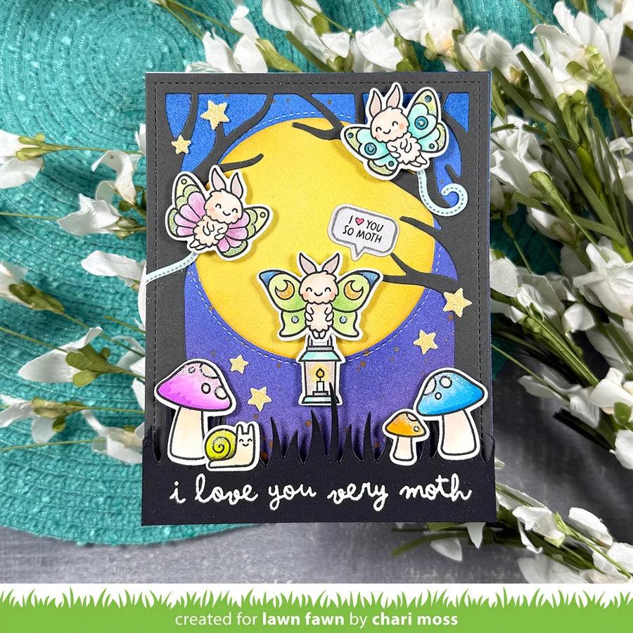 Lawn Fawn - Clear Stamps - I Like Cute Moths Add-On-ScrapbookPal
