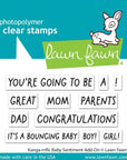 Lawn Fawn - Clear Stamps - Kanga-Rrific Baby Sentiment Add-On-ScrapbookPal
