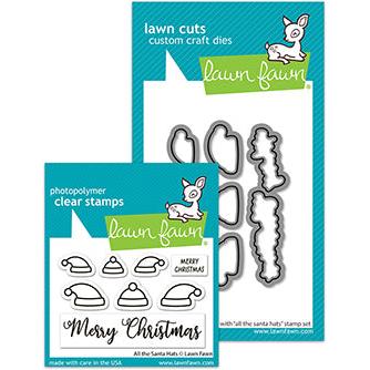 Lawn Fawn - Clear Stamps &amp; Lawn Cuts - All The Santa Hats-ScrapbookPal