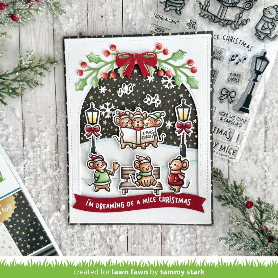 Lawn Fawn - Clear Stamps &amp; Lawn Cuts - Caroling Mice-ScrapbookPal
