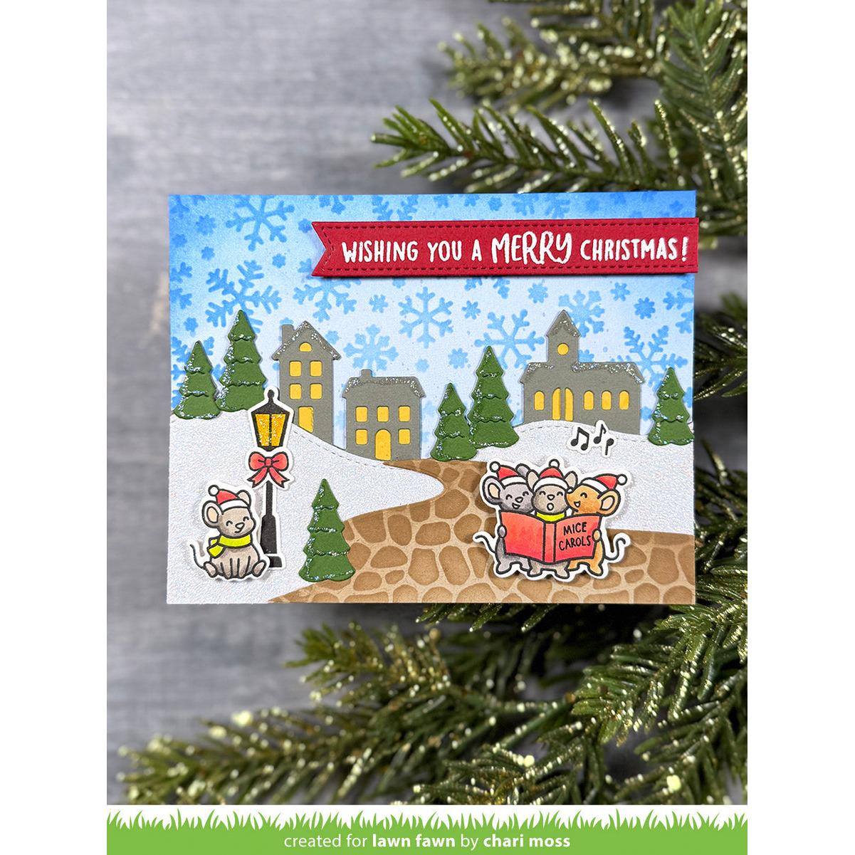 Lawn Fawn - Clear Stamps &amp; Lawn Cuts - Caroling Mice-ScrapbookPal
