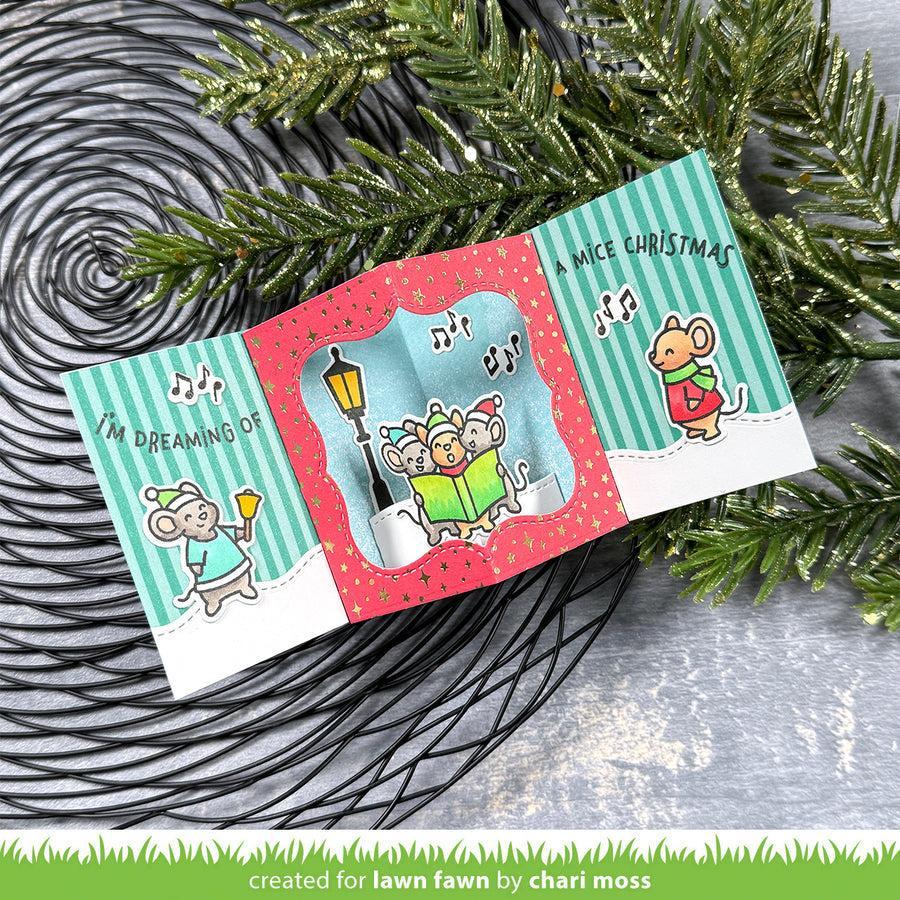 Lawn Fawn - Clear Stamps &amp; Lawn Cuts - Caroling Mice-ScrapbookPal