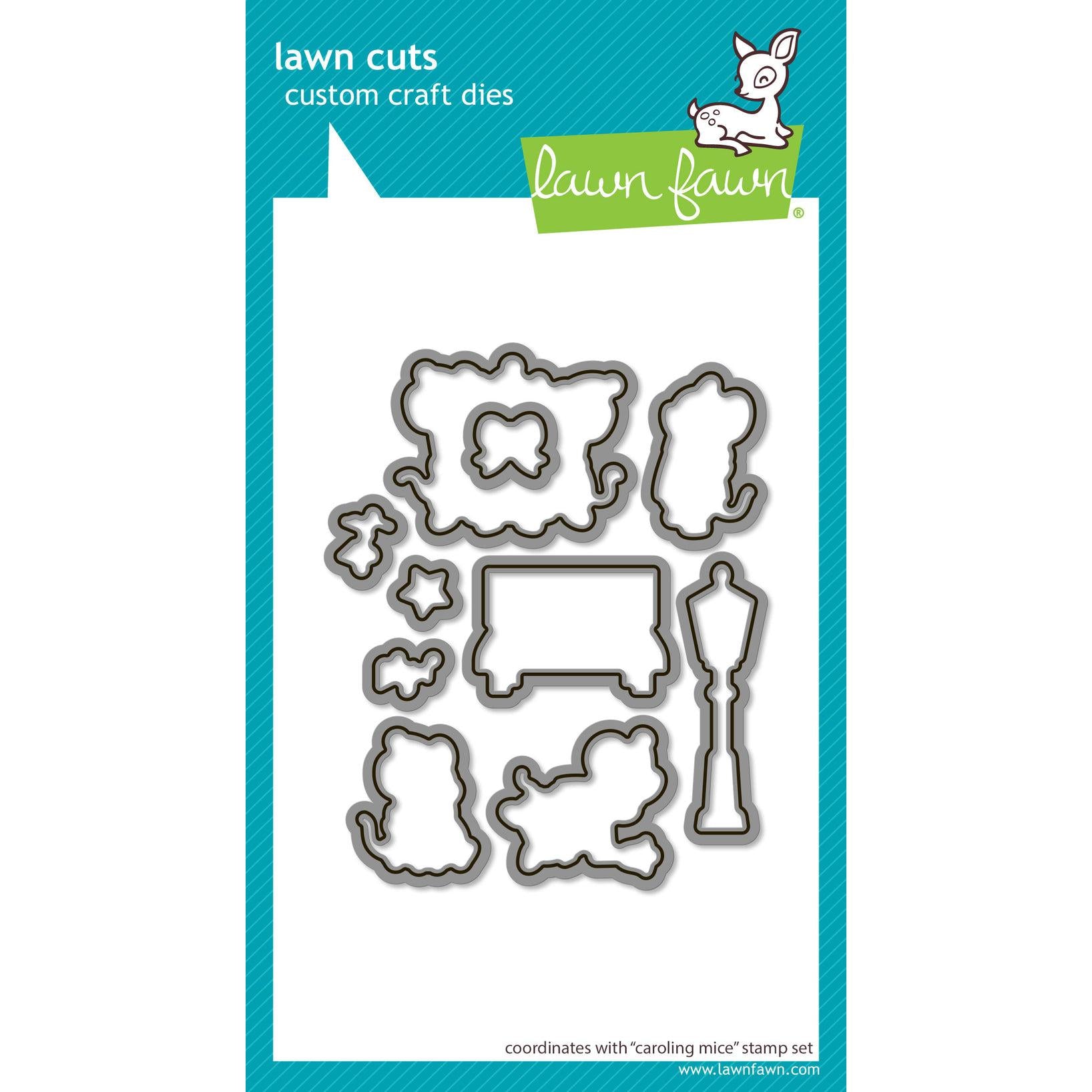Lawn Fawn - Clear Stamps &amp; Lawn Cuts - Caroling Mice-ScrapbookPal