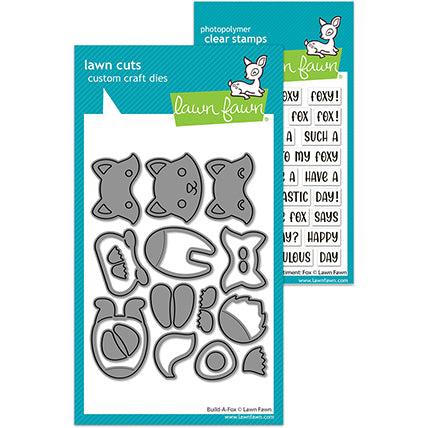 Lawn Fawn - Clear Stamps &amp; Lawn Cuts - Henry's Build-A-Sentiment: Fox + Build-A-Fox-ScrapbookPal