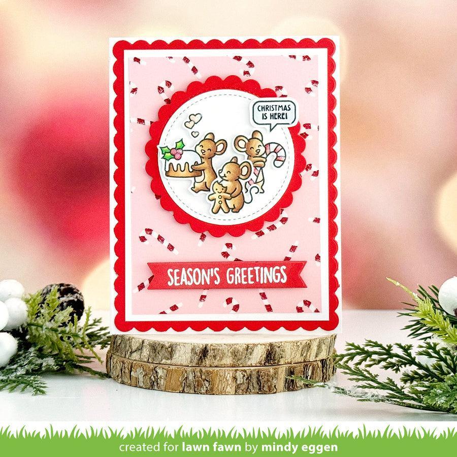 Lawn Fawn - Clear Stamps &amp; Lawn Cuts - Sweet Christmas Mice-ScrapbookPal